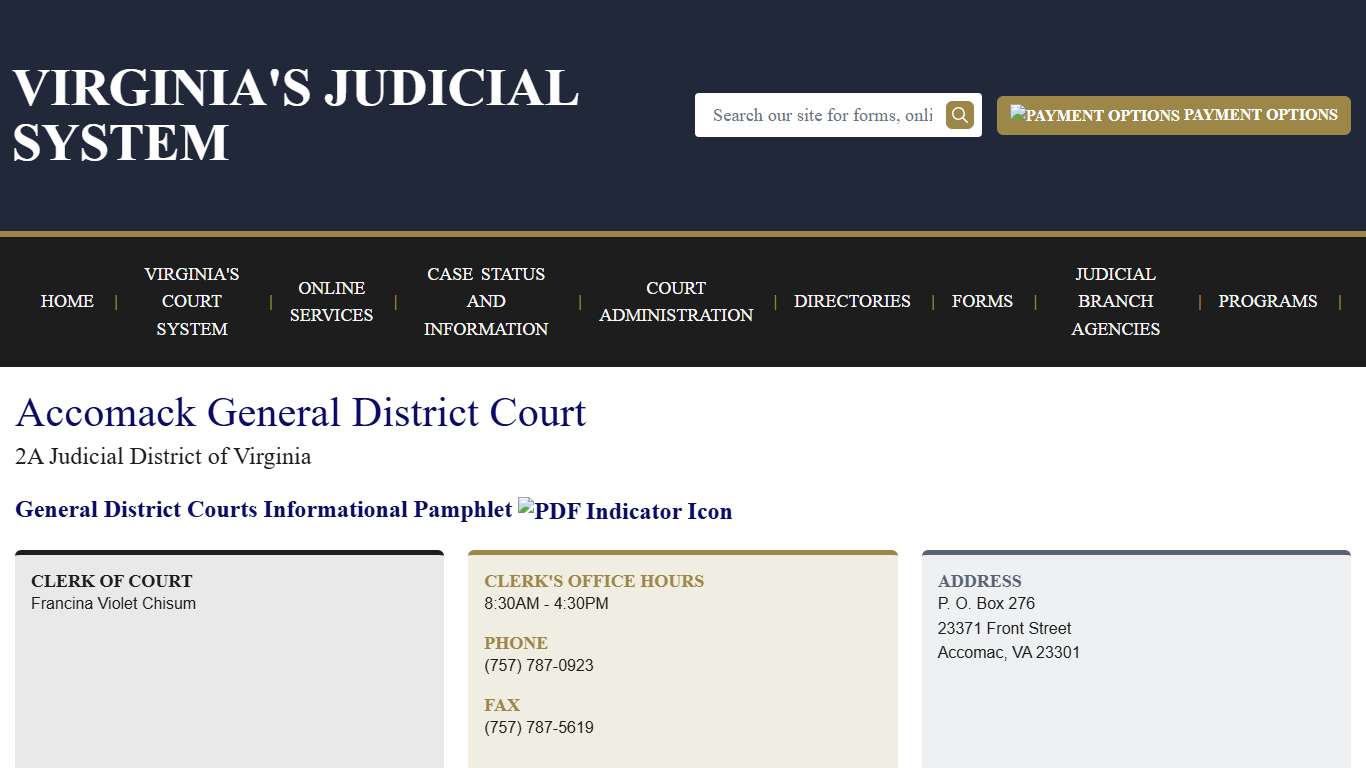 Accomack General District Court | Virginia Court System